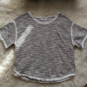 LUSH boho chic woven fringed s/s top Small